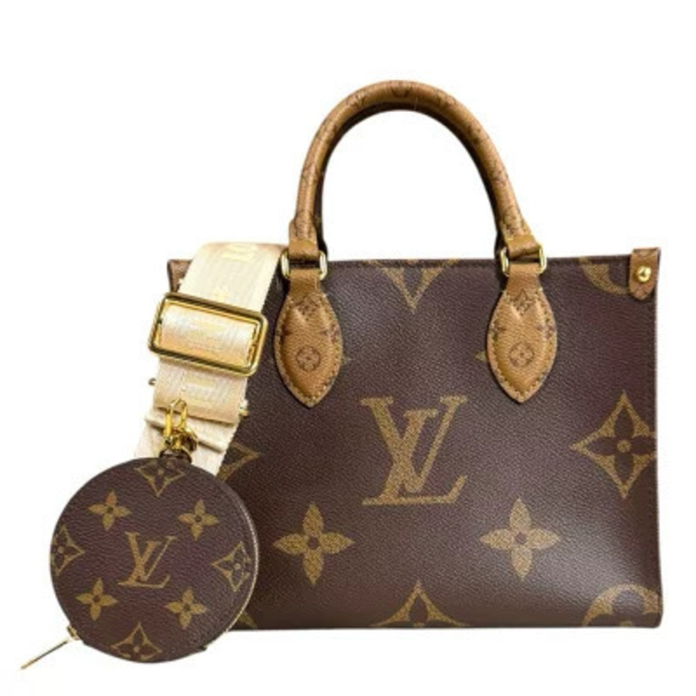 Louis Vuitton On The Go Monogram Giant Shoulder Bag Brown